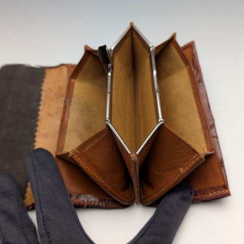 1907 年英國古董純銀裝飾小皮錢包零錢包靴子 Pure Drug Company